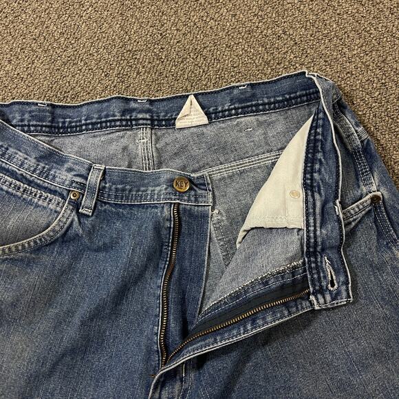 Key Jeans Mens 36x34 Blue Carpenter Outdoor Workwear Flawed - Picture 5 of 15